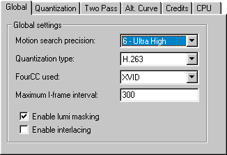 XviD - Global Options - Second Pass
