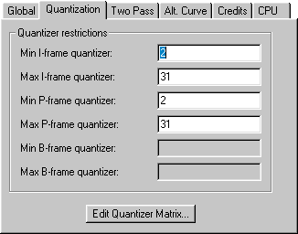 XviD - Quantization Options