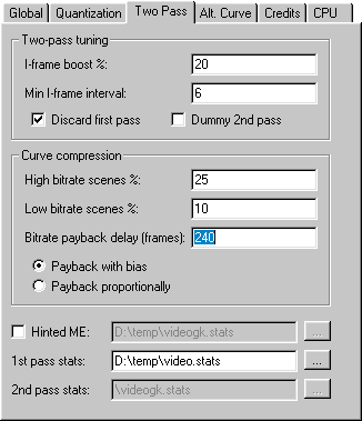 XviD - Quantization Options - Second Pass