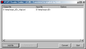 VFAPI Reader Codec Conversion